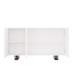 Komoda KLARA z szafkami 150 cm biały mat/czarny
