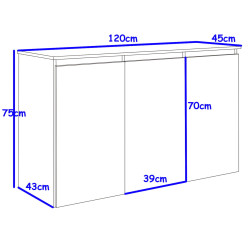 Komoda MEGAN K1 z szafkami 120 cm dąb sonoma/biały