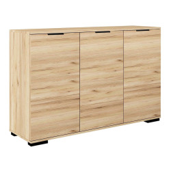 Komoda z trzema szafkami ABS-120 K1 dąb złoty/uchwyt czarny krawędziowy