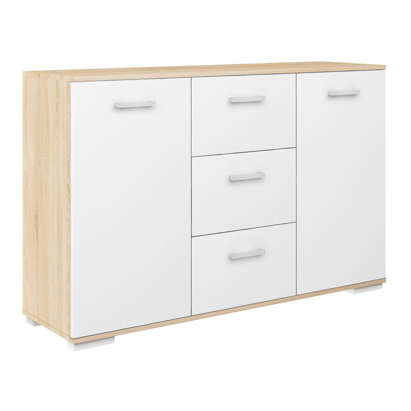 Komoda z szufladami i szafkami ABS-120 K3 dąb sonoma/biały Komoda z szufladami i szafkami ABS-120 K3 dąb sonoma/biały