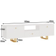 Szafka RTV KLARA 150 cm biały mat/złoty