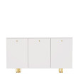 Komoda KLARA z szafkami 150 cm biały mat/złoty
