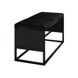 Szafka na buty metal LOFT czarna z czarnym siedziskiem