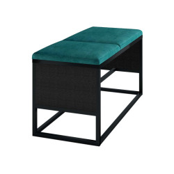Szafka na buty metal LOFT czarna z morskim siedziskiem