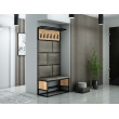 Zestaw mebli do przedpokoju LOFT W wieszak metal czarny/szary