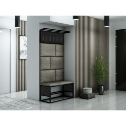 Zestaw mebli do przedpokoju LOFT W wieszak metal czarny/szary