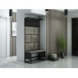 Zestaw mebli do przedpokoju LOFT W wieszak metal czarny/szary