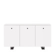 Komoda KLARA z szafkami 150 cm biały mat/czarny